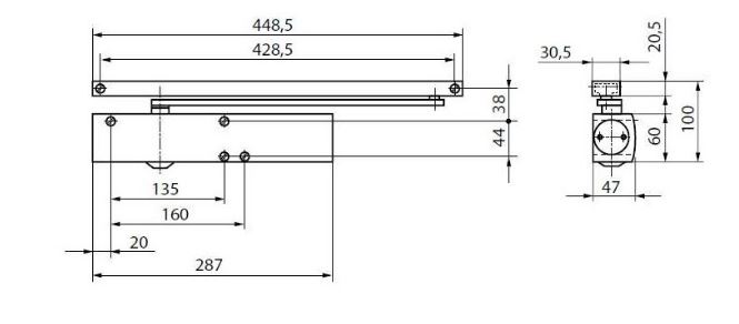 Deurdranger GEZE TS 4000 zilverkleur