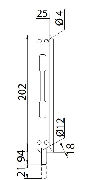 Set van 2 Kantschuiven 202 mm Zwart