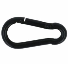 Karabijnhaak C-DIN 5299 Staal zwart gelakt 40 mm