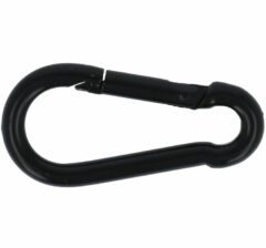 Karabijnhaak C-DIN 5299 Staal zwart gelakt 60 mm