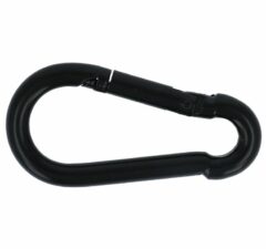 Karabijnhaak C-DIN 5299 Staal zwart gelakt 80 mm
