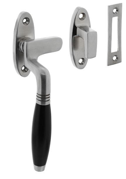 Raamsluiting Ton links chroom mat/ebbenhout