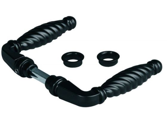 Deurkruk Zwart met Mini Rozetten