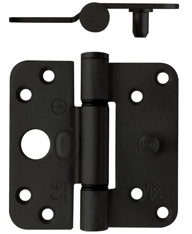 Intersteel SKG3 Glijlagerscharnier Ronde hoek 89x89 mm Rechts Zwart