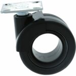 Meubelwiel Dubbel Zacht Loopvlak Zwart Met plaat