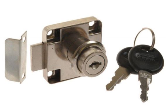 Meubel cilinderslot inbouw kast vernikkeld