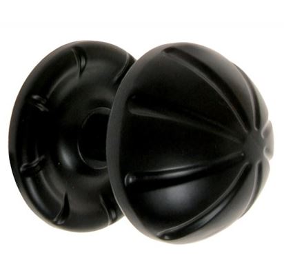 Voordeurknop Bewerkt Met ronde achterplaat Zwart