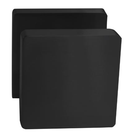 Knop vierkant vast op rozet zwart