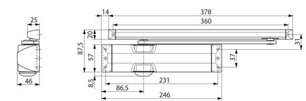 Deurdranger Droma TS 90-Impulse met glijarm wit