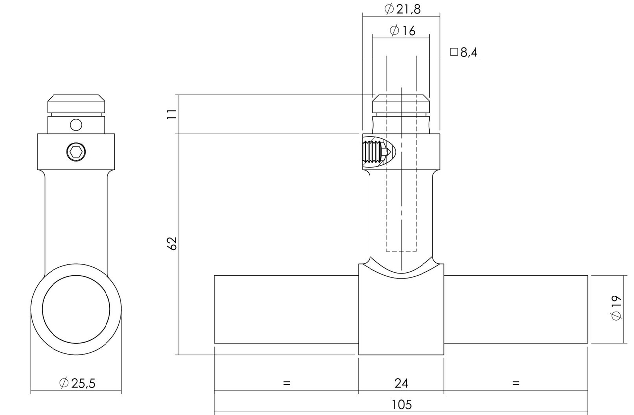 Intersteel deurklink T/T-model recht rvs - Afbeelding 2