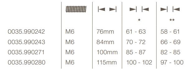 Intersteel Bout 6-kant M6x80mm tbv SKG3 rozetten voor deurdikte 67-69mm rvs