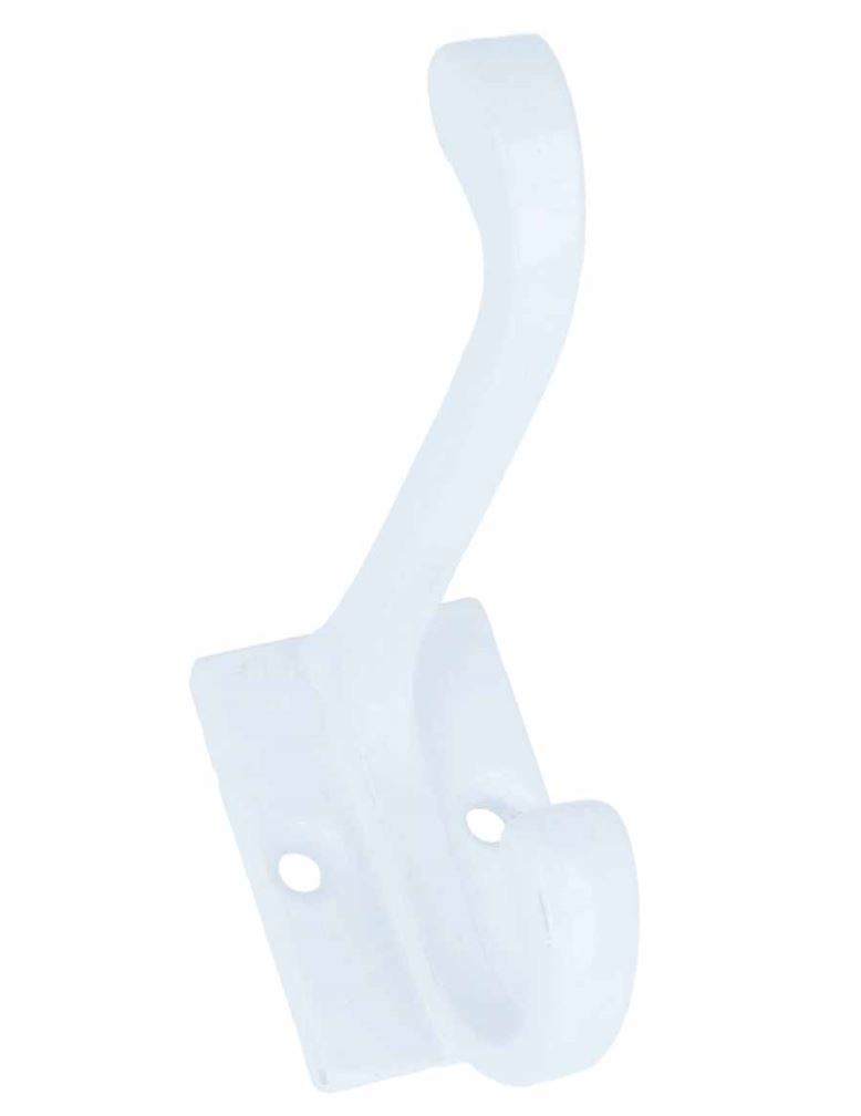 Kapstokhaak Met Achterplaat IJzer Wit