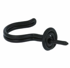 Kapstokhaak draadmodel ijzer zwart 48 mm