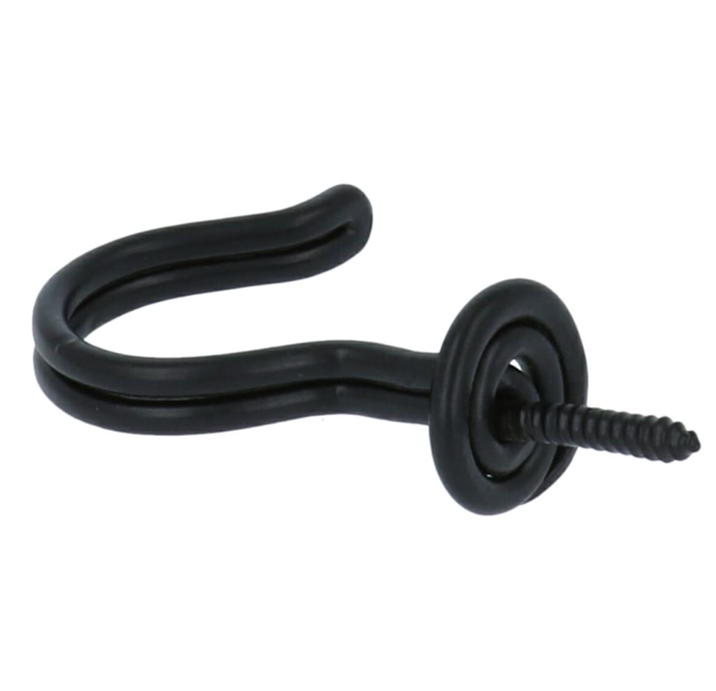 Kapstokhaak draadmodel ijzer zwart 48 mm