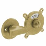 WC-sluiting Degeorge 8 mm stift en tekst "vrij / bezet" messing getrommeld