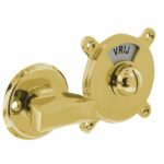WC-sluiting Degeorge 8 mm stift en tekst "vrij / bezet" messing gelakt