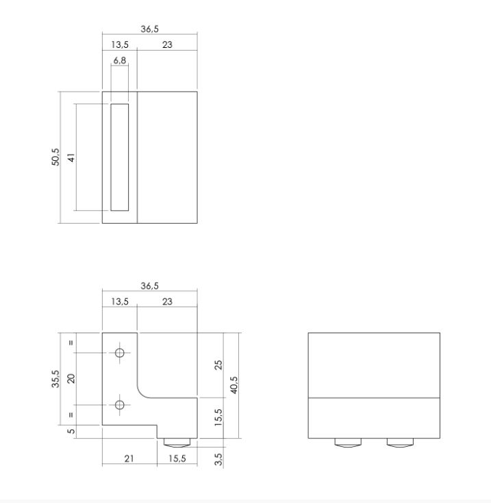 Intersteel set van 2 stoppers tbv schuifdeursysteem, incl. bevestiging, zwart - Afbeelding 2