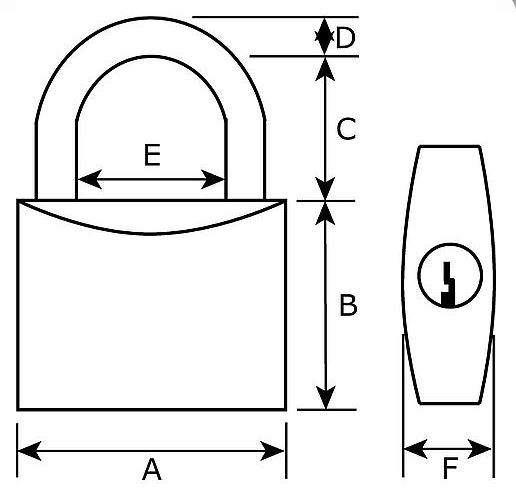 Hangslot DX PRO-line HSPRO 50 PC B Voor Cilinder