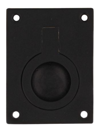 Luikring recht 50mm x 39mm zwart