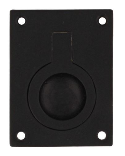 Luikring recht 65mm x 49mm zwart