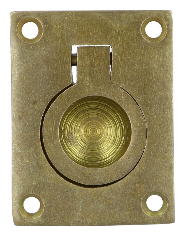 Luikring recht 50mm x 39mm messing getrommeld