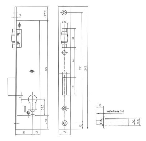 Mauer Rolslot Met Profielcilindergat 4615 30 mm RVS Ls/Rs