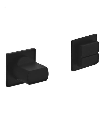 WC-sluiting 8mm zelfklevend platte vierkante rozetten 30x30mm RVS zwart