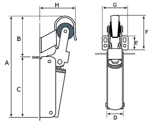 Deuropvanger zwaarte 3 instelbare sluitsnelheid zwart
