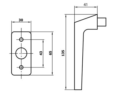 Mauer 0710 raamkruk Aluminium Wit