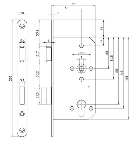 Mauer Dag- en nacht cilinderslot 8035 Met RVS Voorplaat