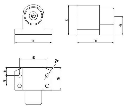 Deurstopper vloermodel geveerde stootbuffer Robusto wit