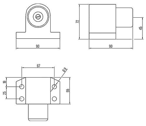 Deurstopper vloermodel geveerde stootbuffer Robusto RVS