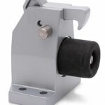 Deurvastzetter vloermodel incl. opvanghaak & geveerde stootbuffer Robusto zilver