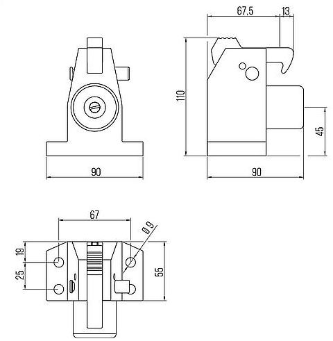 Deurvastzetter vloermodel incl. opvanghaak & geveerde stootbuffer Robusto rvs - Afbeelding 2