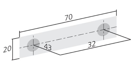 Greep DROP 32 mm goud geborsteld