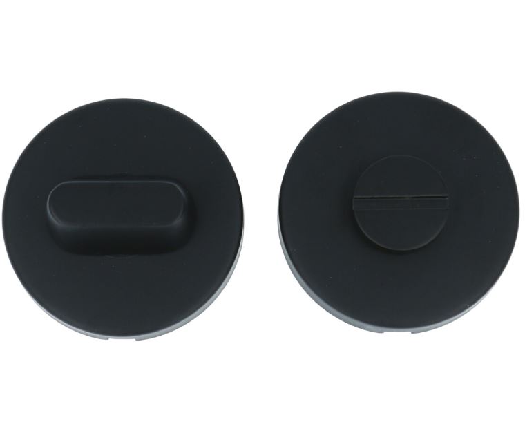 WC-Sluiting Rond Blind met 8 mm stift RVS/Mat Zwart