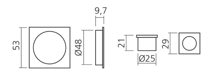 Set komgrepen voor schuifdeur mat zwart
