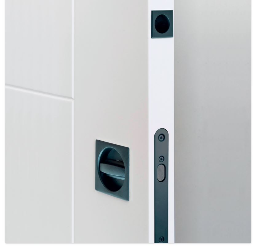 Slotset voor schuifdeur mat zwart