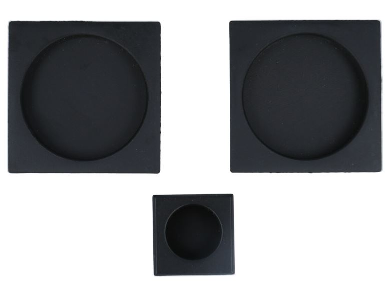 Set komgrepen voor schuifdeur mat zwart