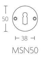 Sleutelplaatje 50 mm mat nikkel - Afbeelding 2