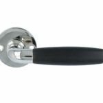 Deurkruk Ton Model Glans Nikkel/Ebbenhout op Rond Rozet