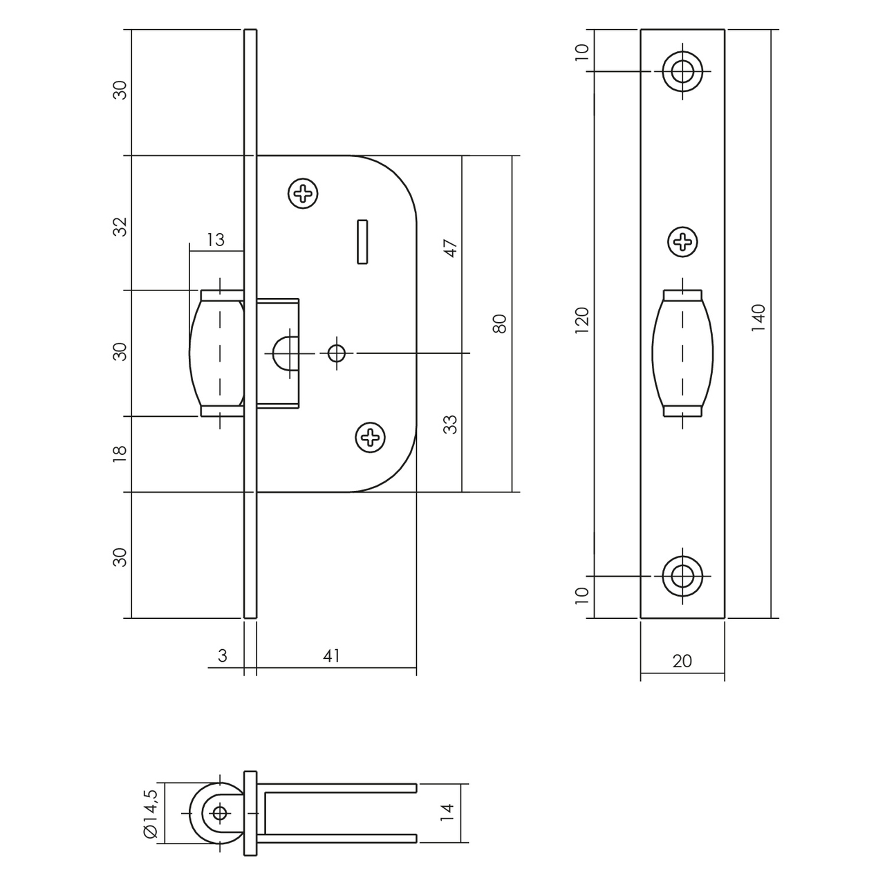 P+E Tonrol loopslot met gegalvaniseerde sluitplaat 140x20 mm