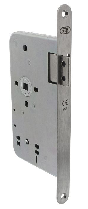 P+E Loopslot DIN rechts met rvs geborstelde voorplaat 235x20mm