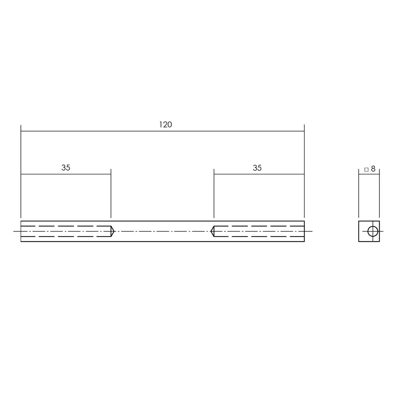 P+E Krukstift 120x8mm gegalvaniseerd