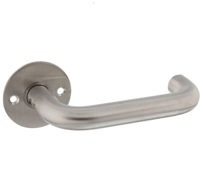 P+E Gatdeel deurkruk U-model op ronde rozet 8mm stift rvs geborsteld