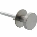 P+E Deurknop op ronde rozet ø55x2mm wisselstift 8mm rvs geborsteld