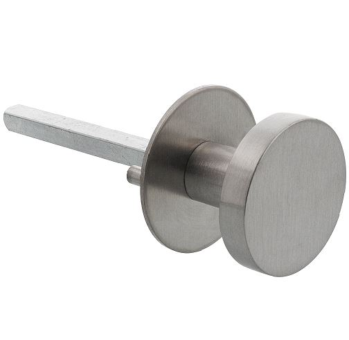 P+E Deurknop op ronde rozet ø55x2mm wisselstift 8mm rvs geborsteld