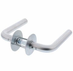 P+E Deurkruk L-model op ronde rozet 8mm stift rvs geborsteld