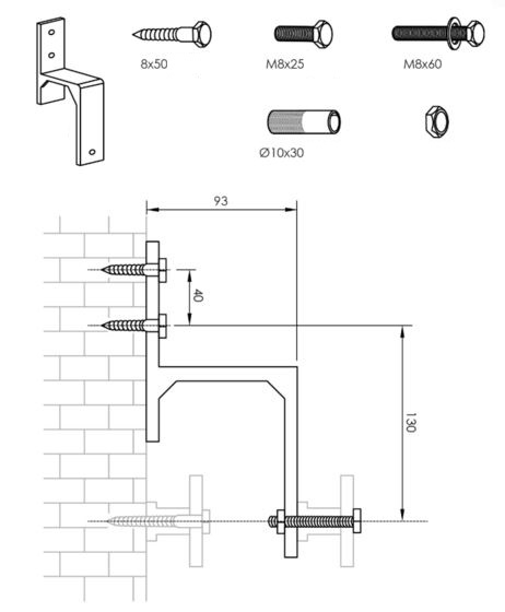 1 wandsteun tbv parallel geplaatste schuifdeuren Mat Zwart