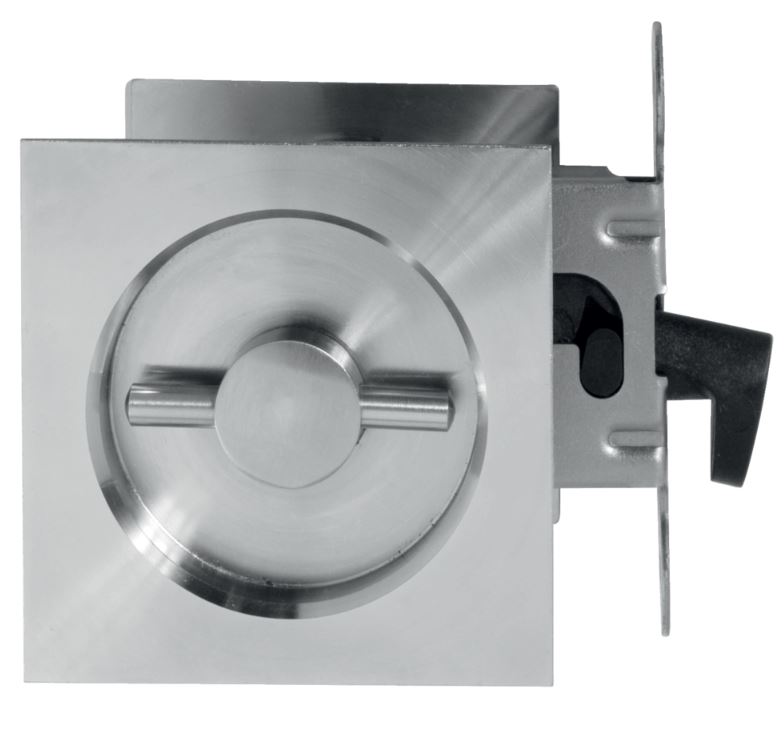 Slotset voor schuifdeur KUBE RVS Geborsteld